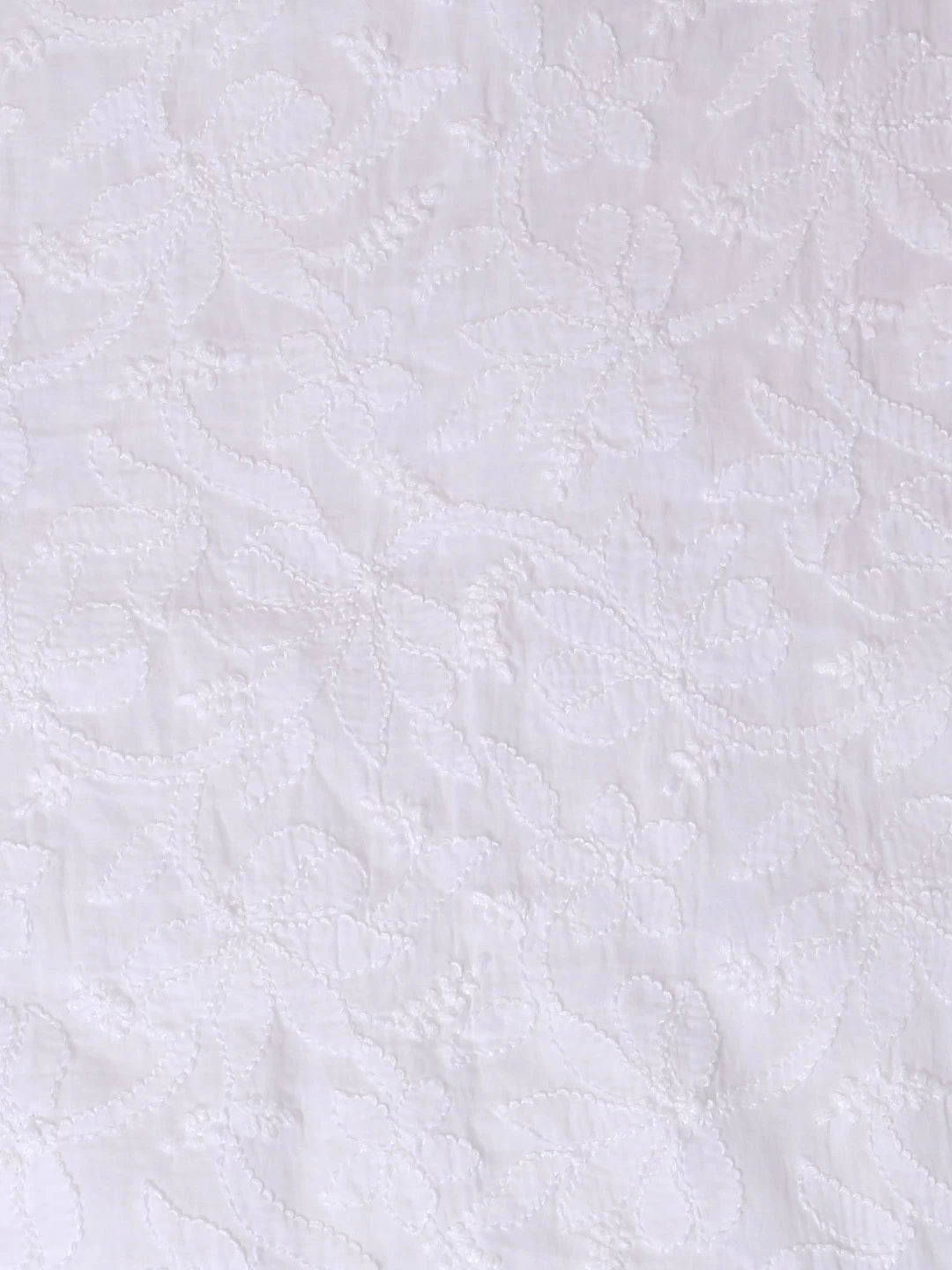 Ada Hand Embroidered White Cotton Lucknowi Chikankari Dupatta 01A304148