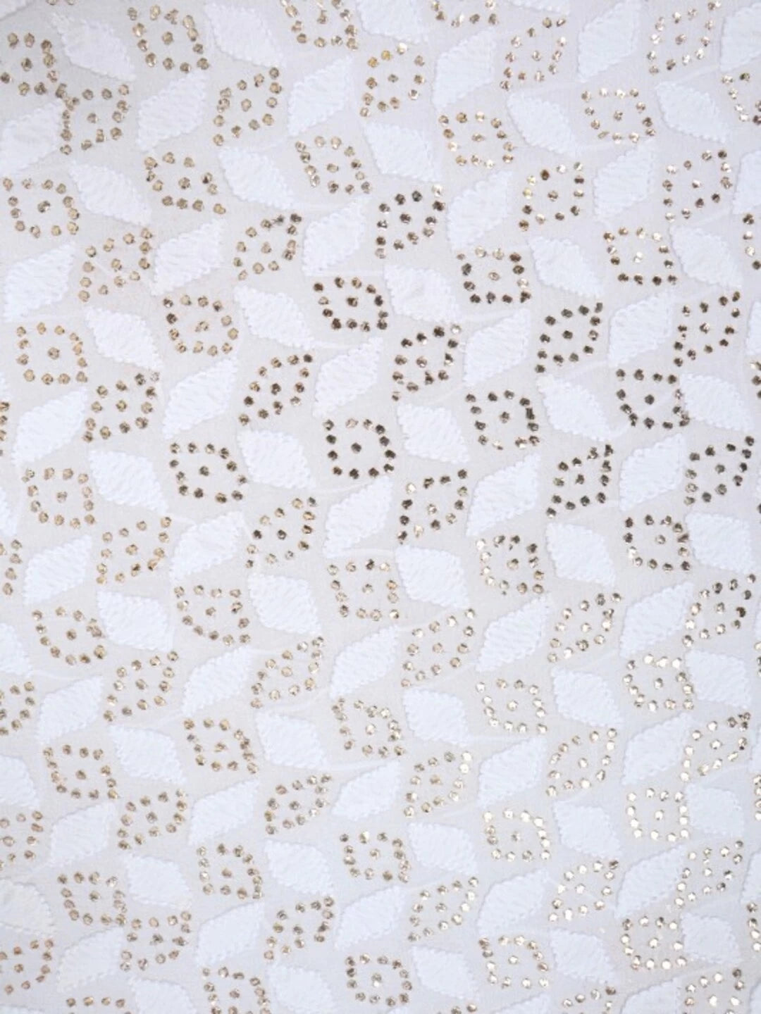Ada Hand Embroidered White Georgette Lucknowi Chikankari Unstitched Kurta Piece With Muqaish Work 01A128041