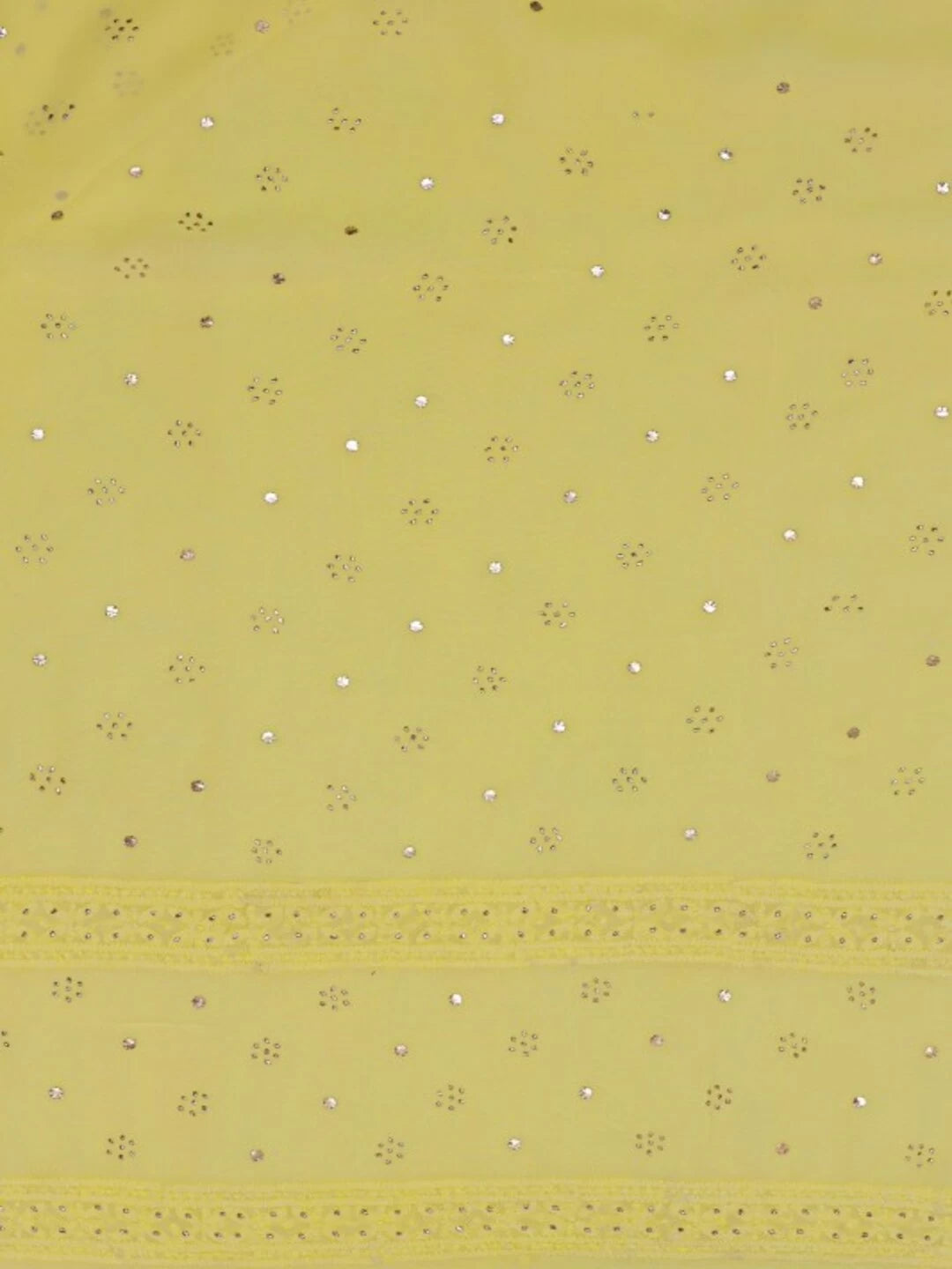 Ada Hand Embroidered Lemon Georgette Lucknowi Chikankari Unstitched Kurta Piece With Muqaish Work A321169
