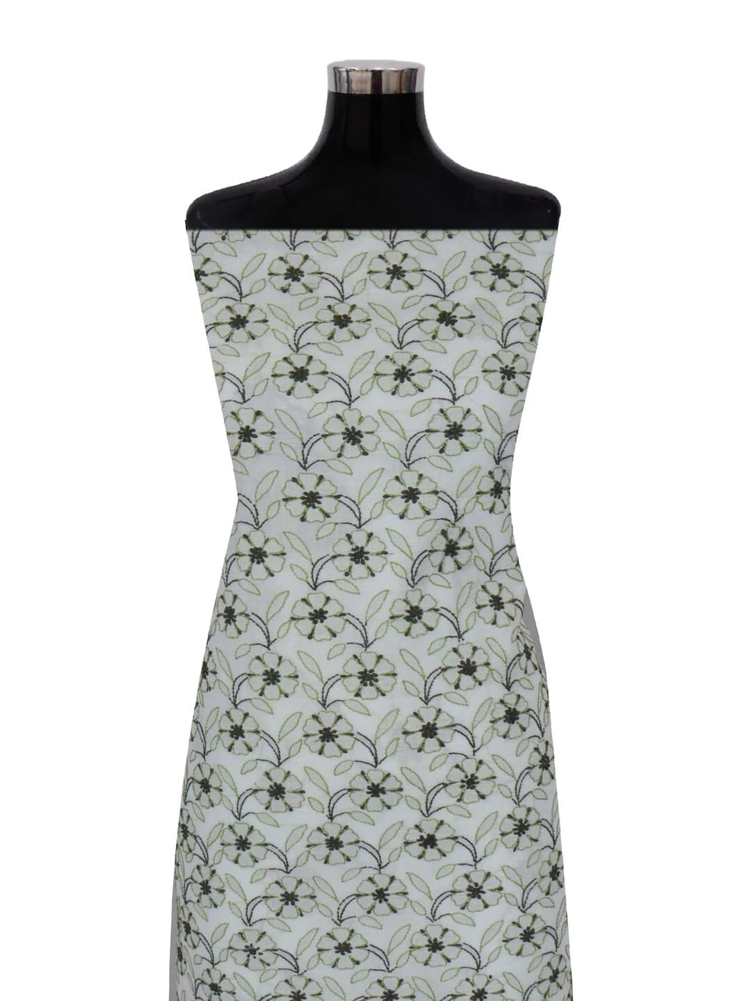 Ada Hand Embroidered Cream Cotton Lucknowi Chikankari Unstitched Kurta Piece 01A211518