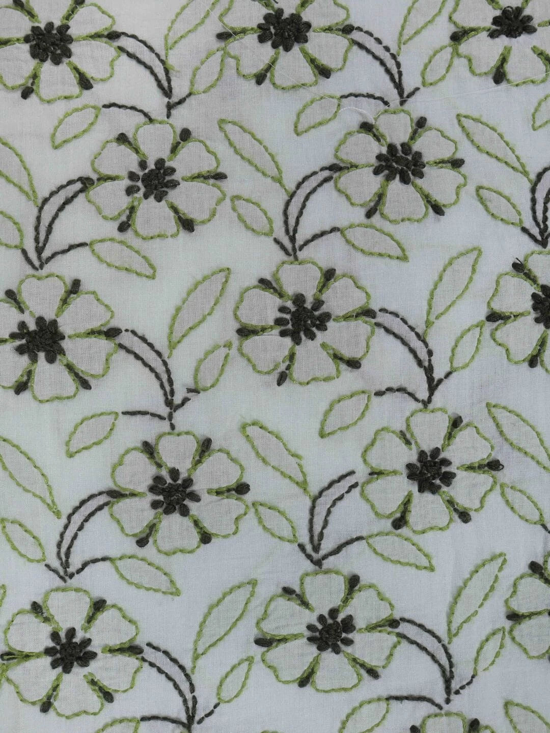 Ada Hand Embroidered Cream Cotton Lucknowi Chikankari Unstitched Kurta Piece 01A211518