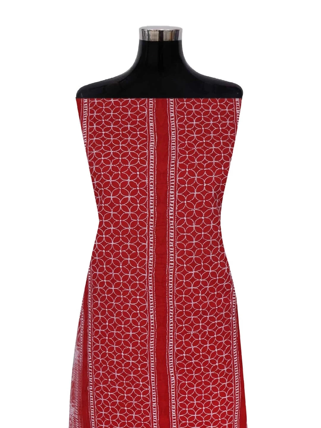 Ada Hand Embroidered Maroon Cotton Lucknowi Chikankari Unstitched Kurta Piece 01A149271