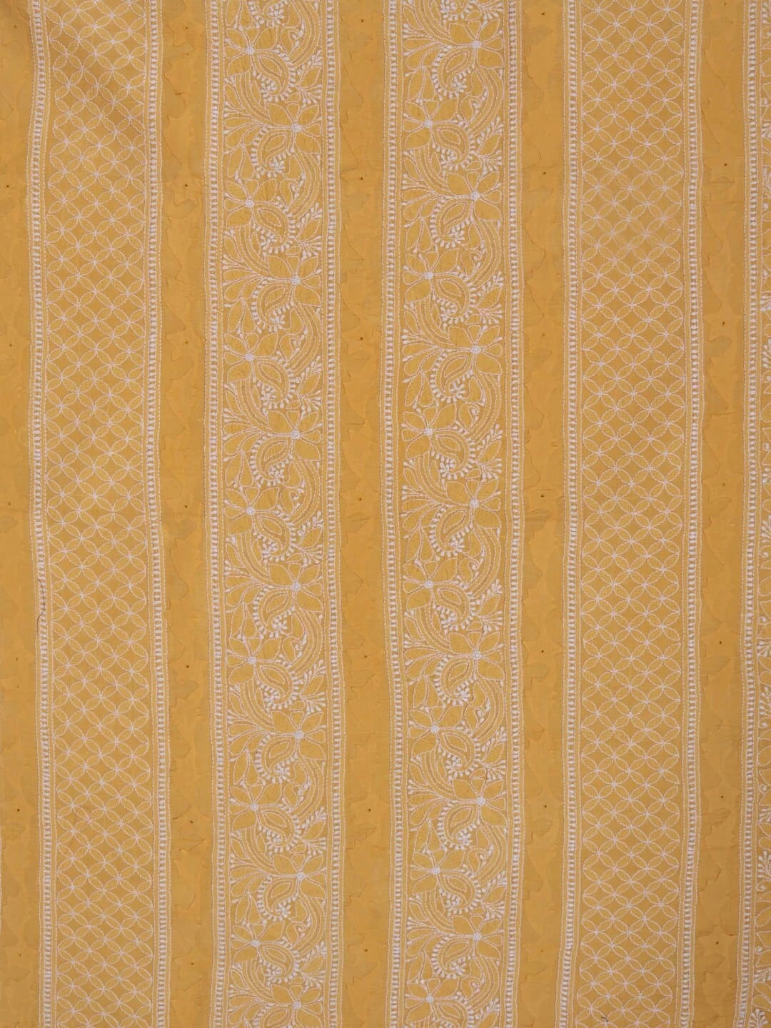 Ada Hand Embroidered Yellow Cotton Lucknowi Chikankari Unstitched Kurta Piece 01A149269