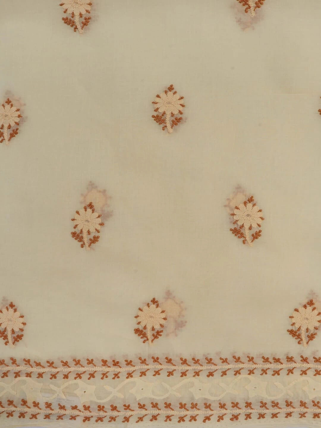 Ada Hand Embroidered Fawn Cotton Lucknowi Chikankari Unstitched Kurta Piece 01A222626