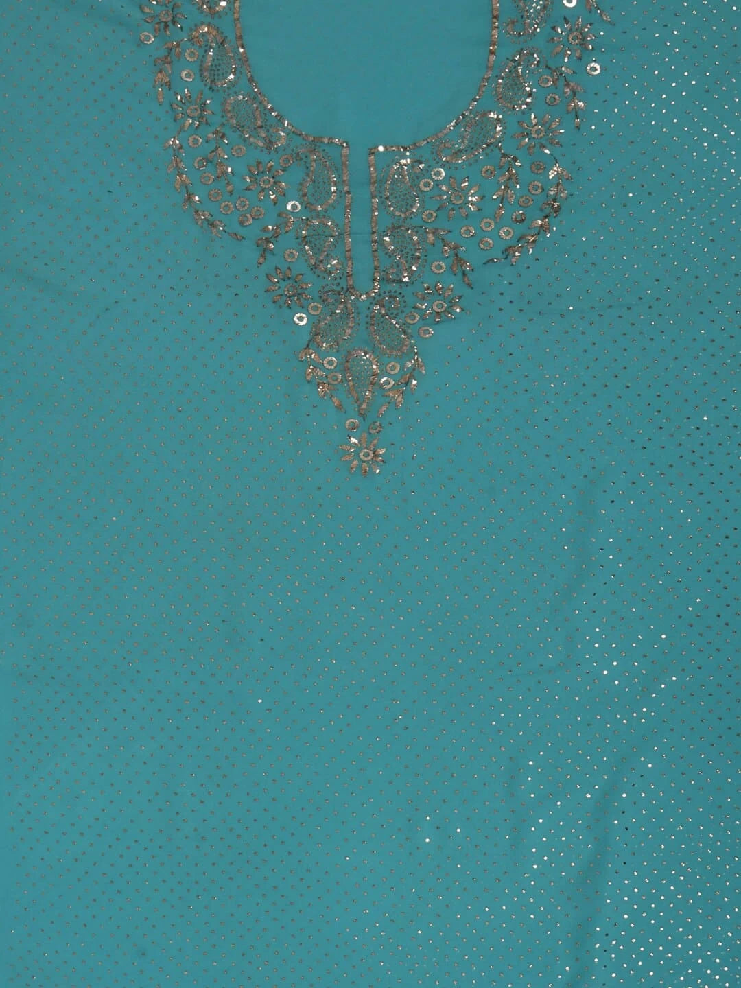 Ada Hand Embroidered Pastel Blue Pure Georgette Lucknowi Chikankari Unstitched Kurta Piece With Muqaish Work A152681