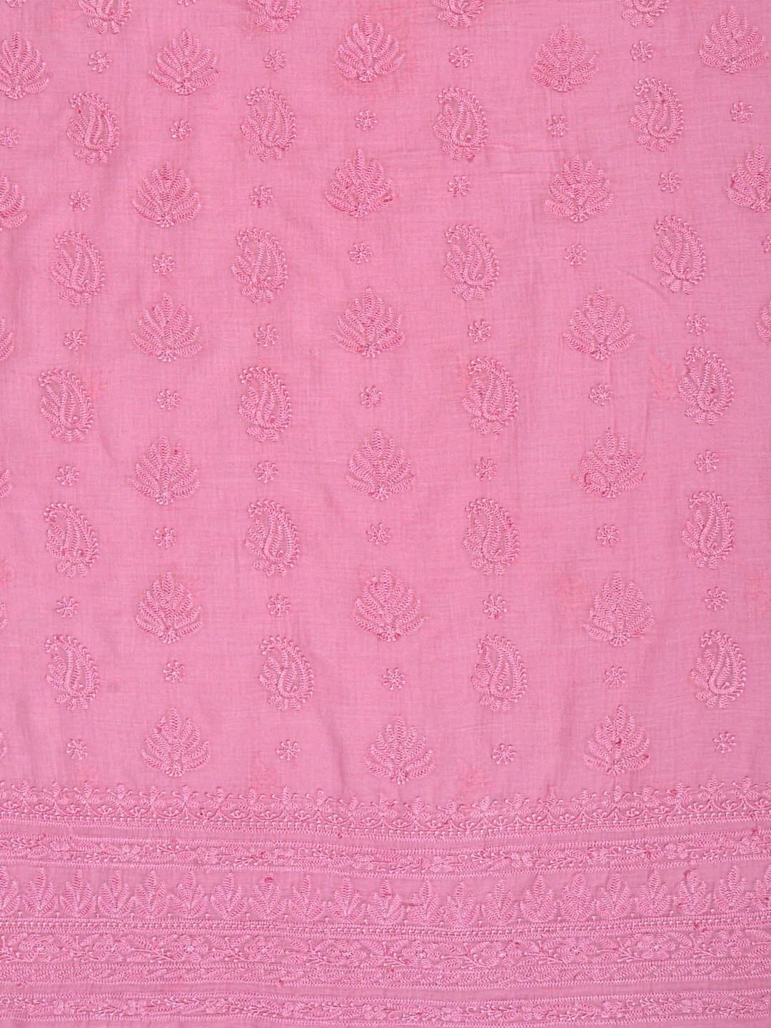 Ada Hand Embroidered Powder Pink Cotton Lucknowi Chikankari Unstitched Kurta Piece 01A233284