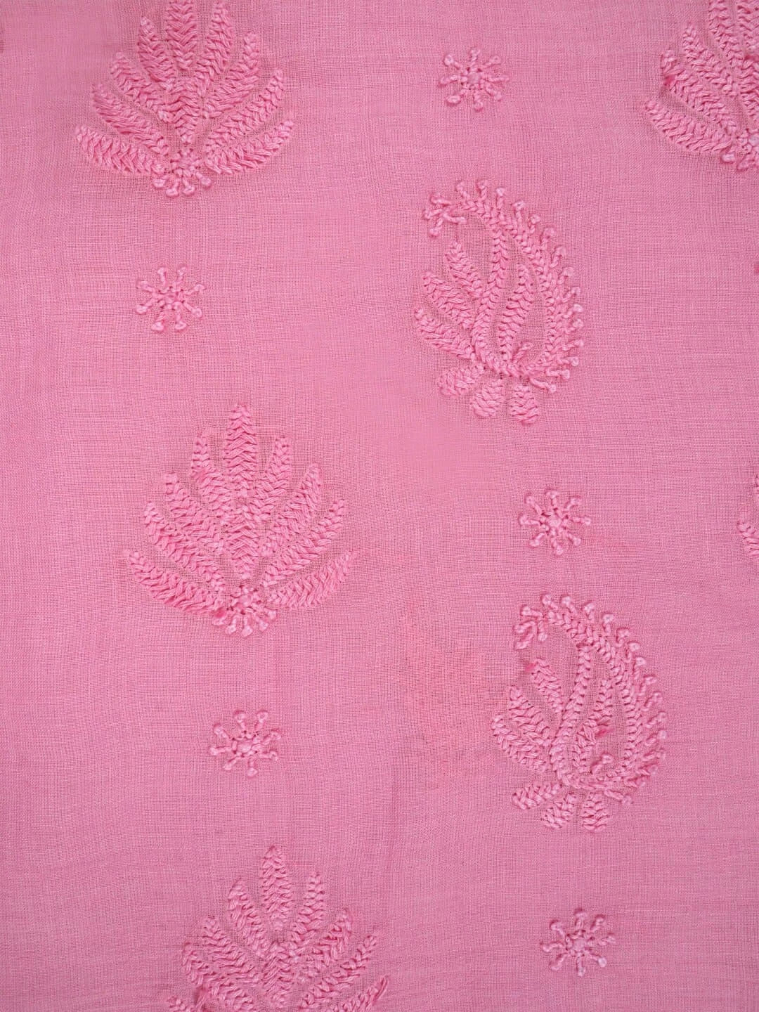 Ada Hand Embroidered Powder Pink Cotton Lucknowi Chikankari Unstitched Kurta Piece 01A233284