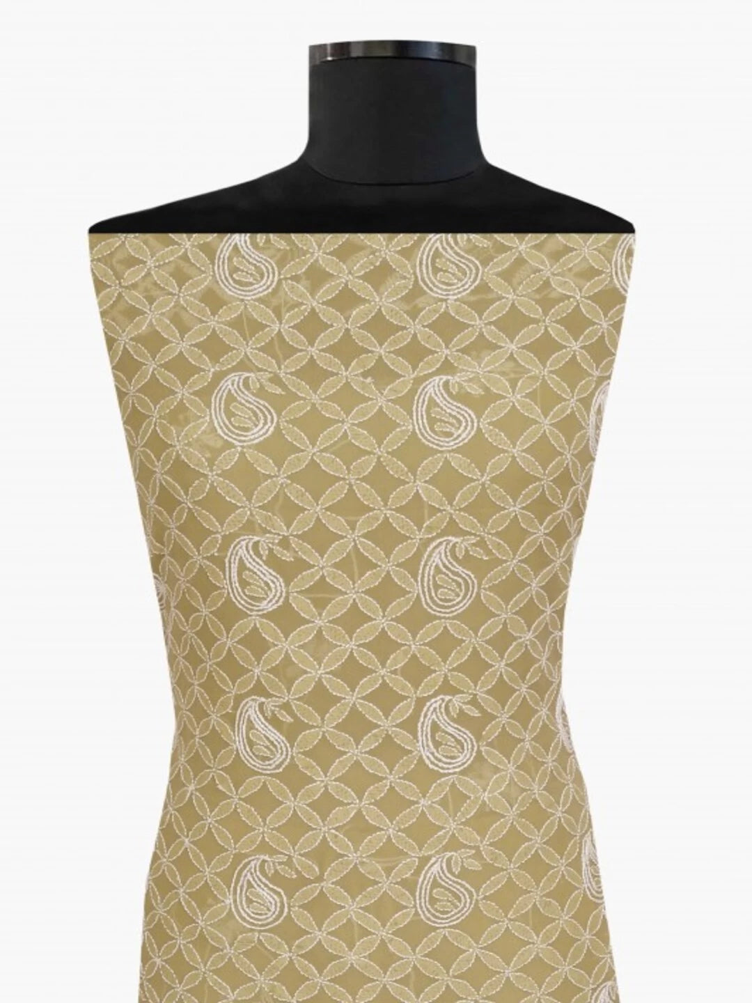Ada Hand Embroidered Fawn Pure Georgette Lucknowi Chikankari Unstitched Kurta Piece A108727