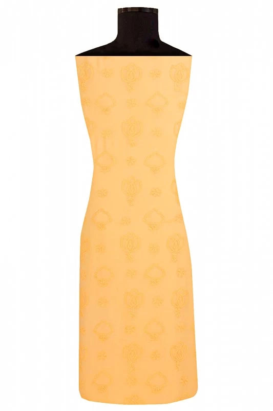 Ada Hand Embroidered Butterscotch Cream Georgette Lucknowi Chikankari Unstitched Kurta Piece A313885