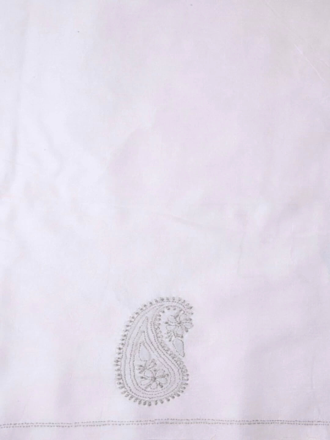 Ada Hand Embroidered White Cotton Lucknowi Chikankarikari Unstitched Kurta Piece A313992