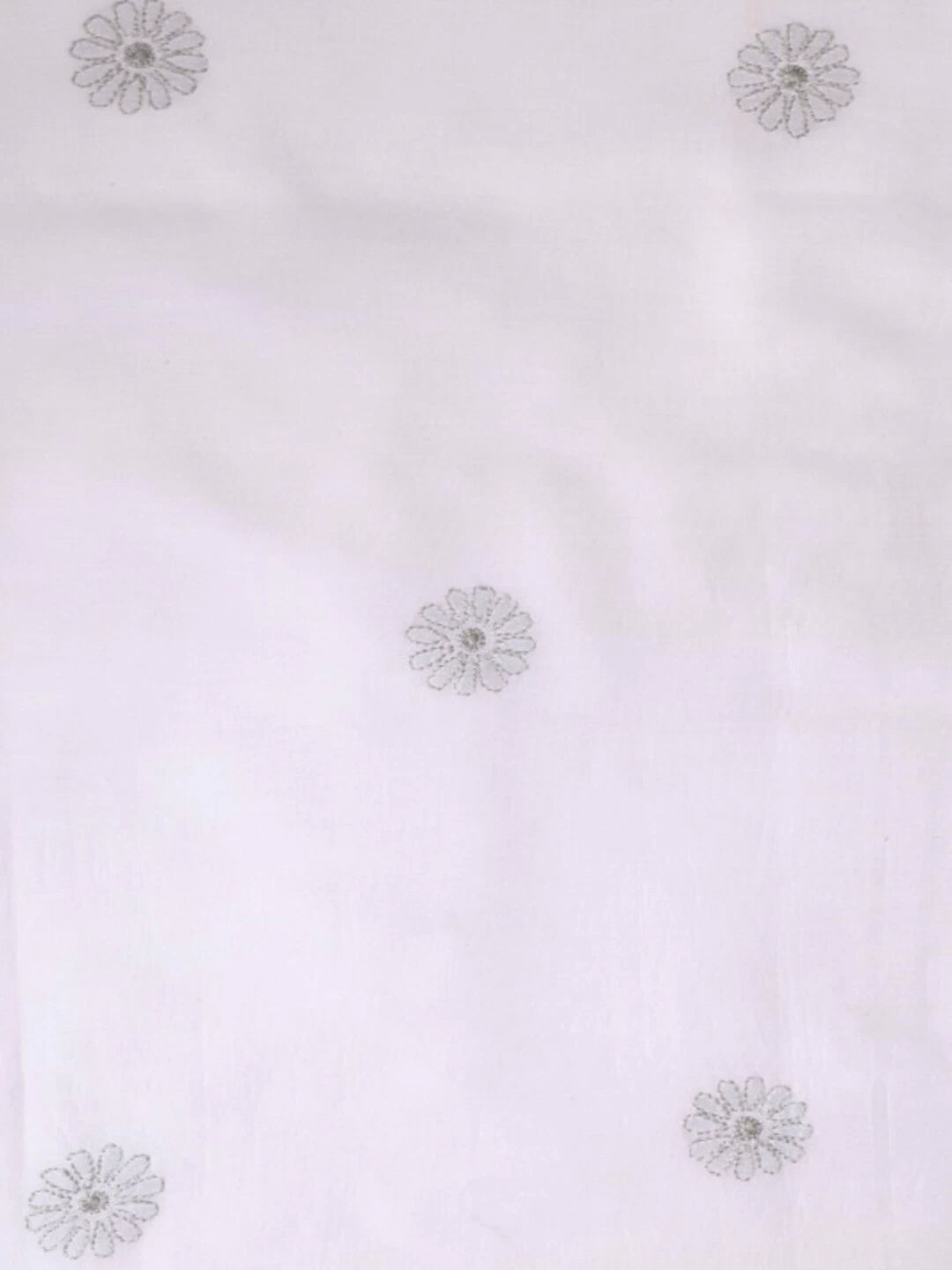 Ada Hand Embroidered White Cotton Lucknowi Chikankarikari Unstitched Kurta Piece A313992