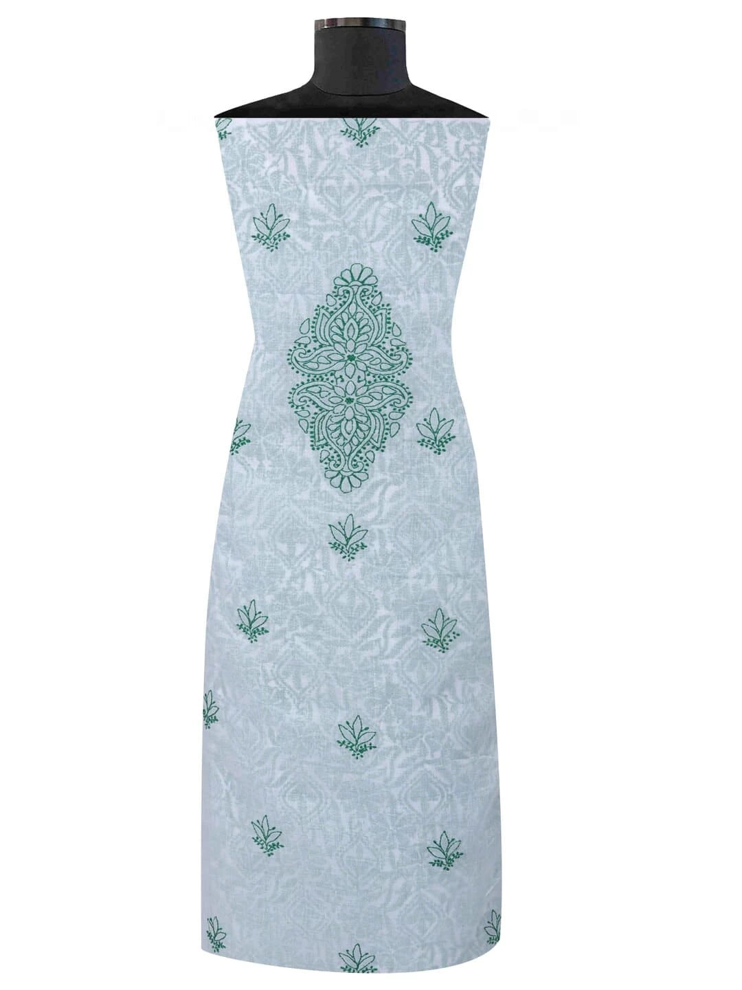 Ada Hand Embroidered White Cotton Lucknowi Chikankari Unstitched Kurta Piece 01A164263