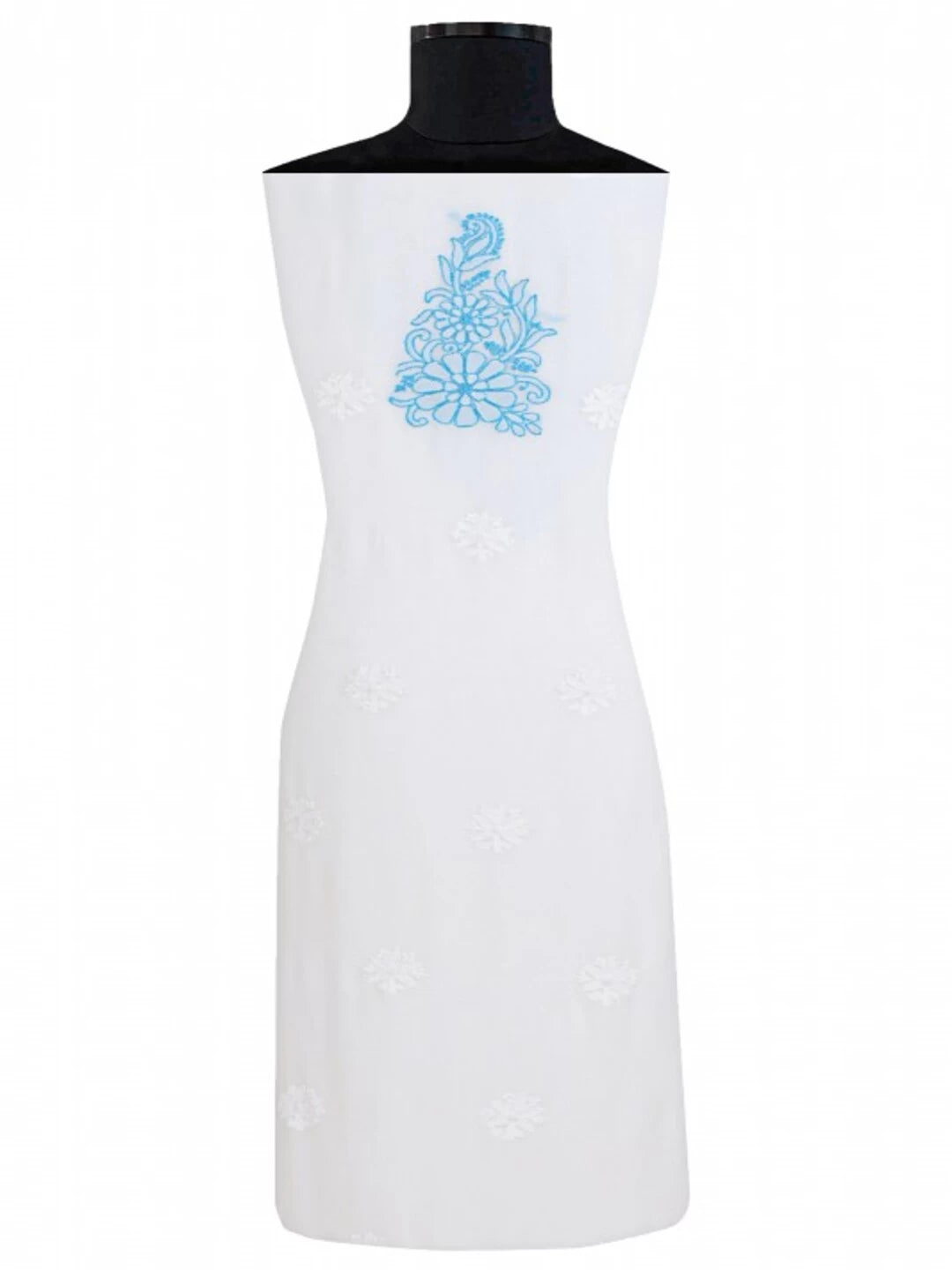 Ada Hand Embroidered White Georgette Lucknowi Chikankari Unstitched Kurta Piece A402154