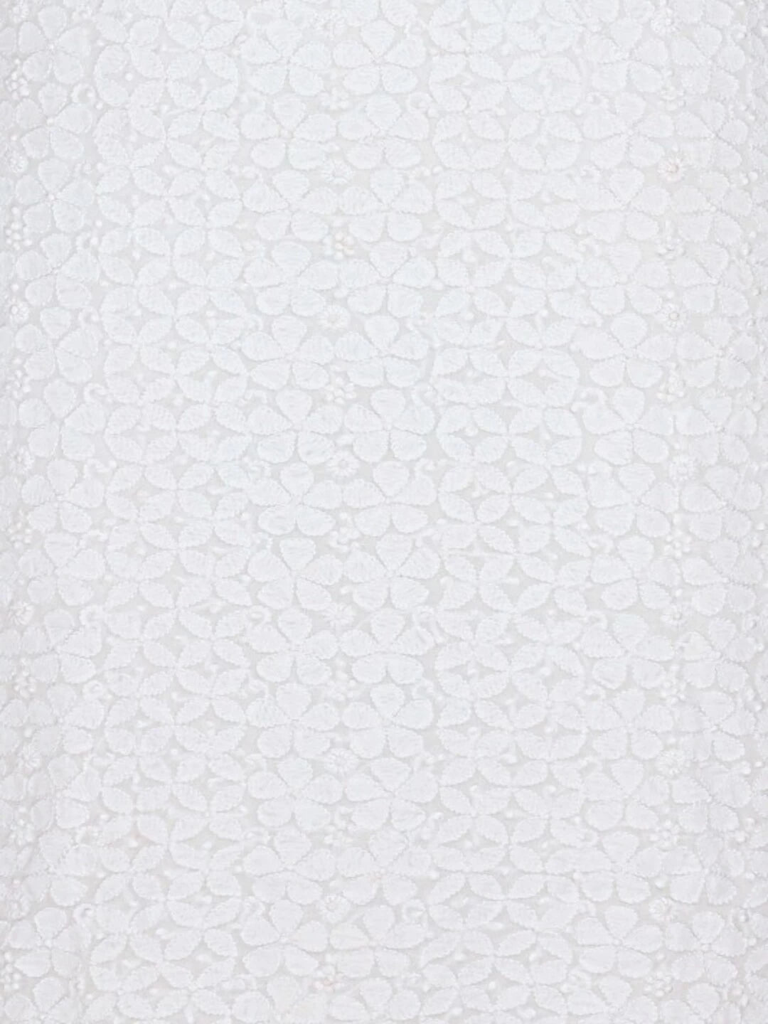 Ada Hand Embroidered White Georgette Lucknowi Chikankari Unstitched Kurta Piece A402154