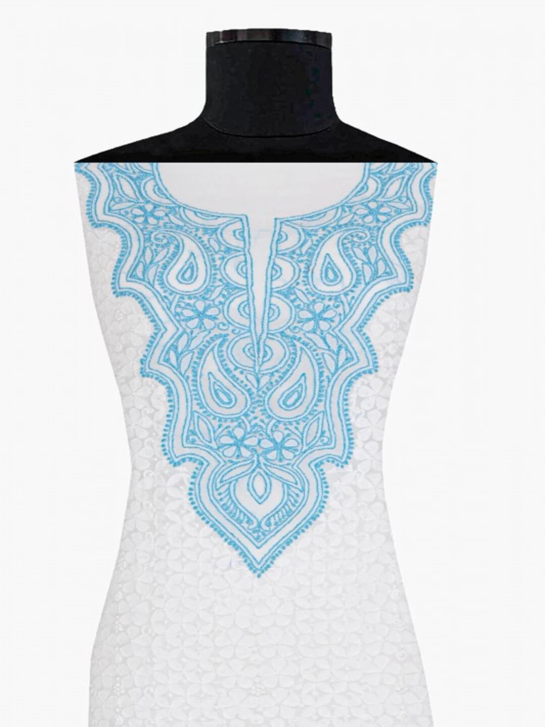 Ada Hand Embroidered White Georgette Lucknowi Chikankari Unstitched Kurta Piece A402154
