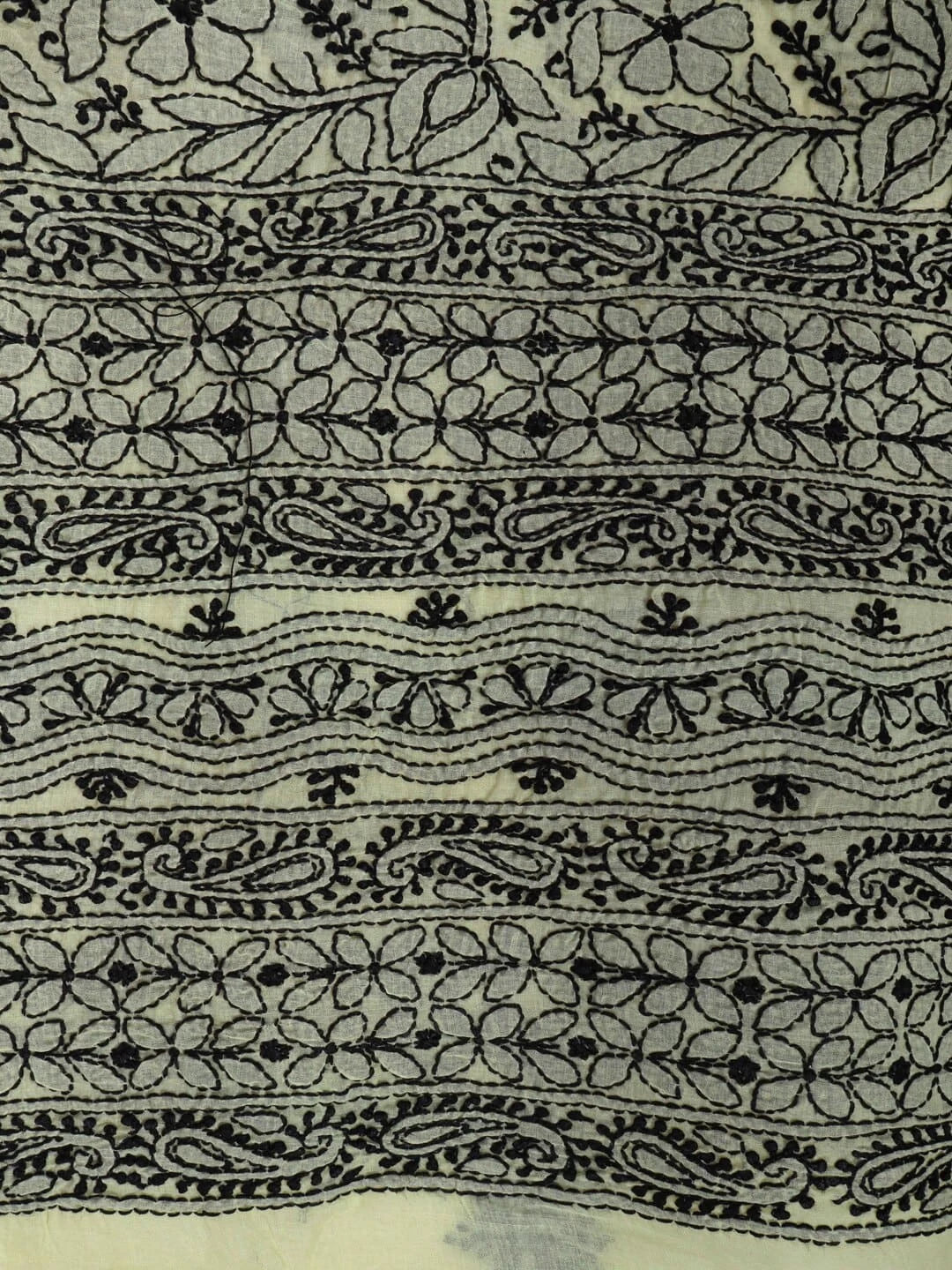 Ada Hand Embroidered Lemon Cotton Lucknowi Chikankari Unstitched Kurta Piece 01A164266