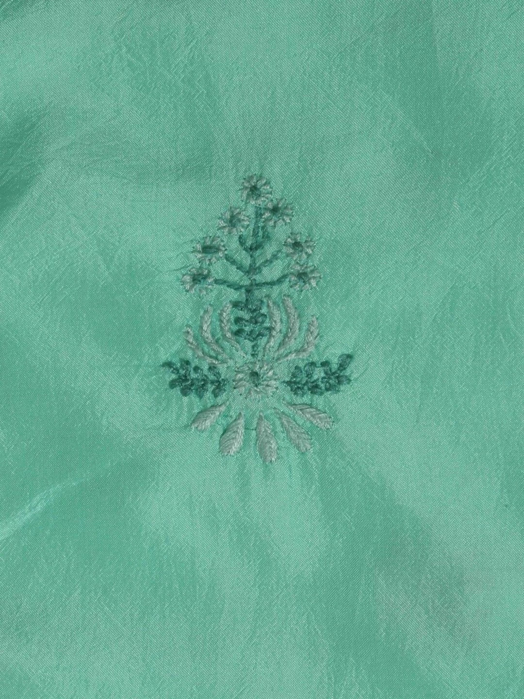 Ada Hand Embroidered Sea Green Silk Lucknowi Chikankari Semi-Stitched Kurta Piece A617181
