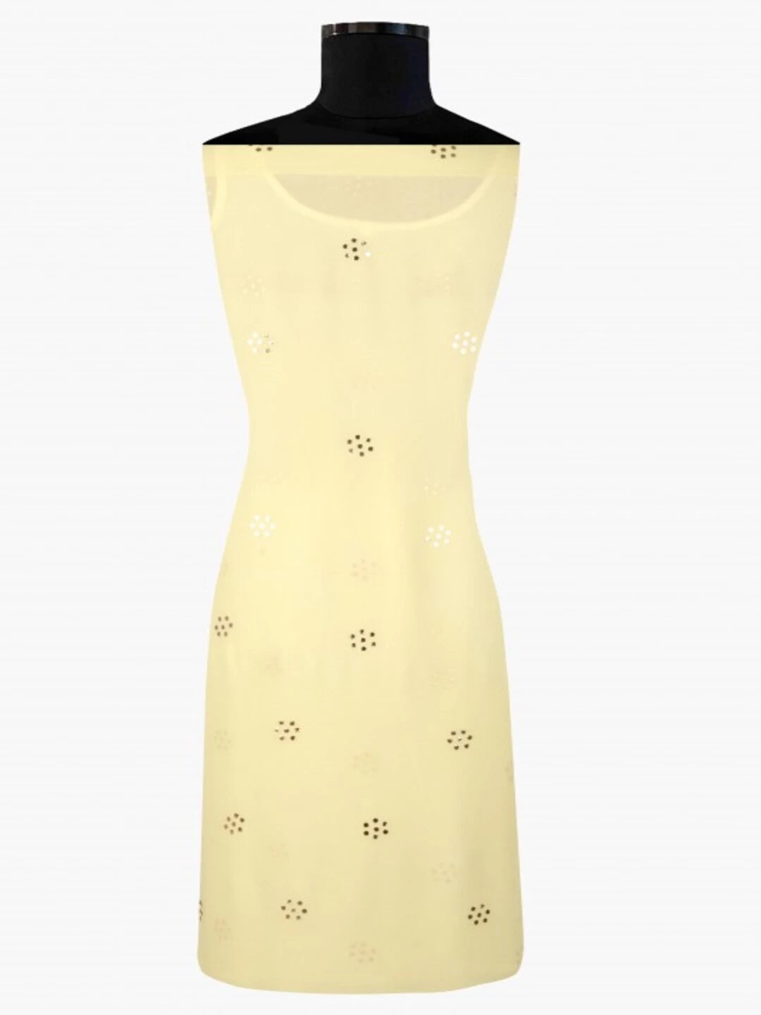 Ada Hand Embroidered Lemon Georgette Lucknowi Chikankari Unstitched Kurta Piece With Muqaish Work A423342