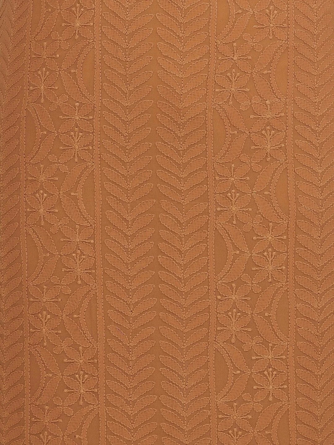 Ada Hand Embroidered Bronze Rust Georgette Lucknowi Chikankari Unstitched Kurta Piece A526858