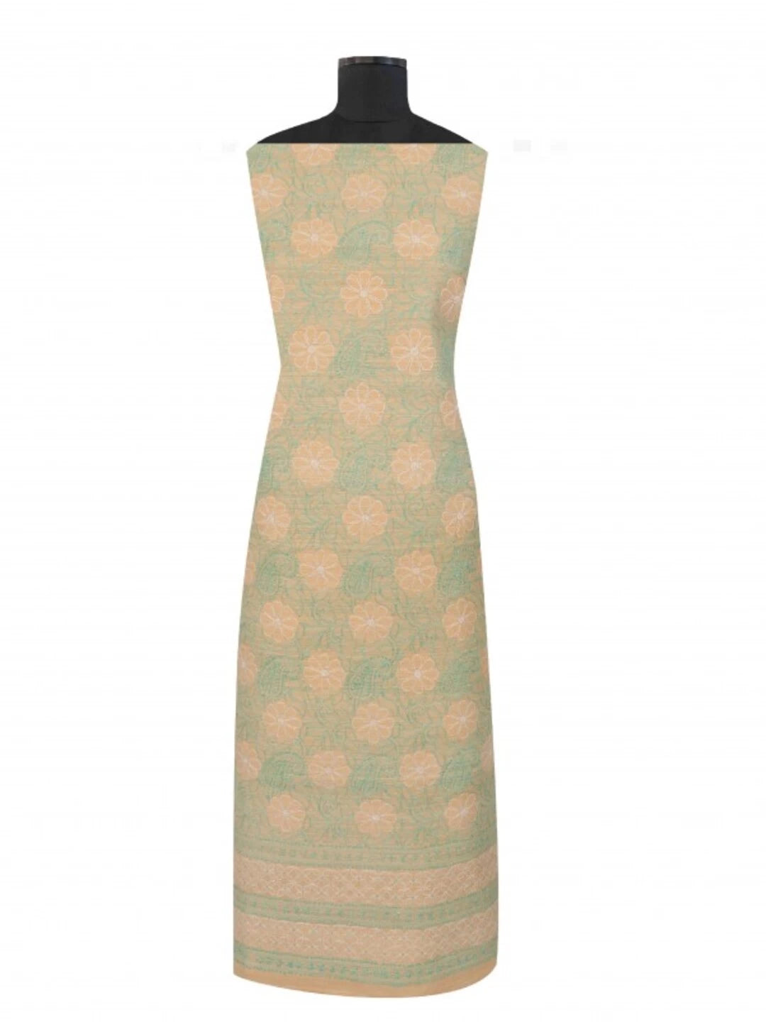 Ada Hand Embroidered Fawn Cotton Lucknowi Chikankari Unstitched Kurta Piece 01A211534