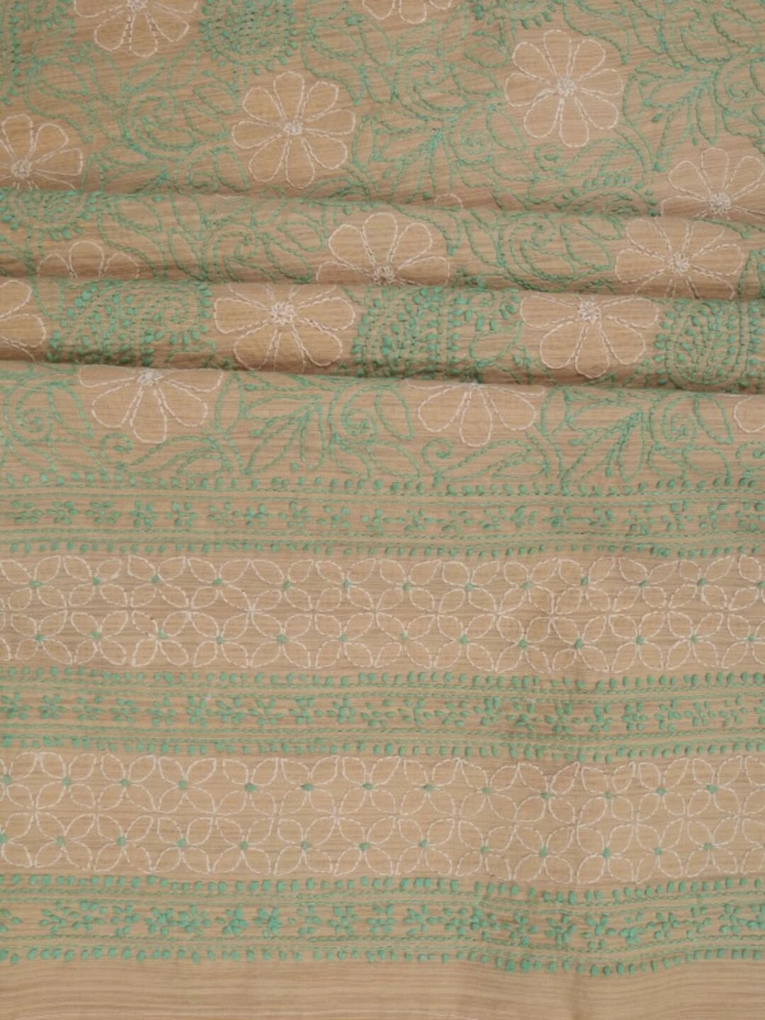 Ada Hand Embroidered Fawn Cotton Lucknowi Chikankari Unstitched Kurta Piece 01A211534