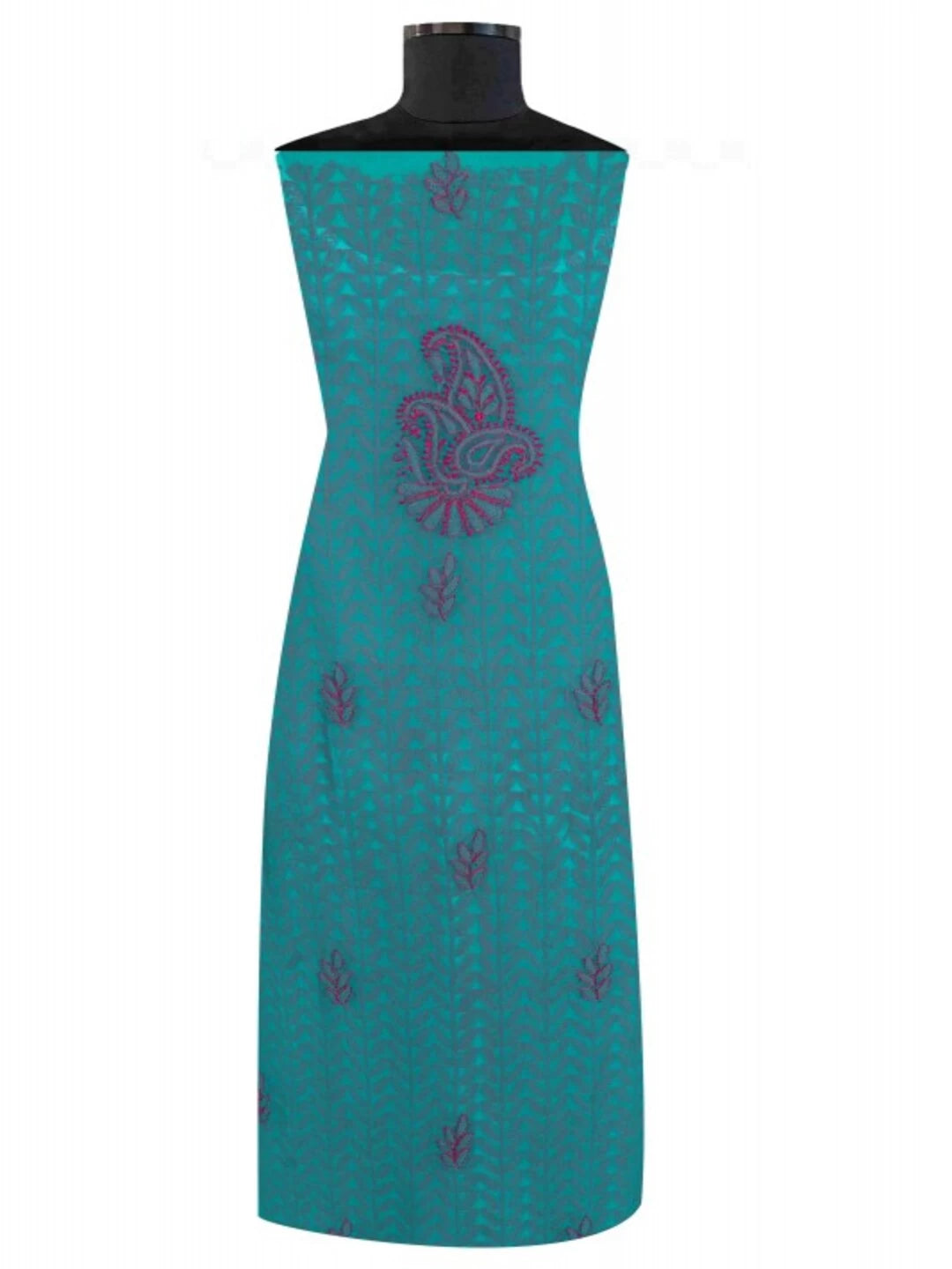 Ada Hand Embroidered Sea Green Georgette Lucknowi Chikankari Unstitched Kurta Piece 01A149194