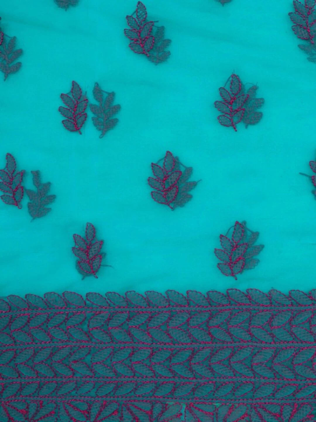Ada Hand Embroidered Sea Green Georgette Lucknowi Chikankari Unstitched Kurta Piece 01A149194