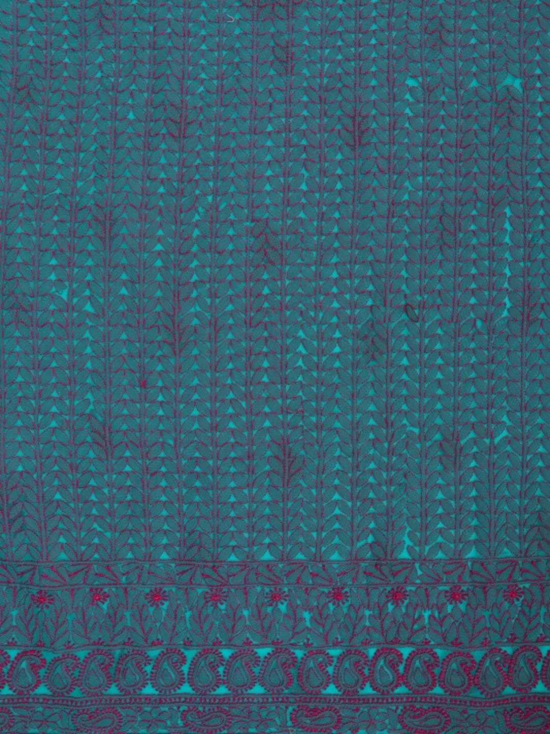 Ada Hand Embroidered Sea Green Georgette Lucknowi Chikankari Unstitched Kurta Piece 01A149194
