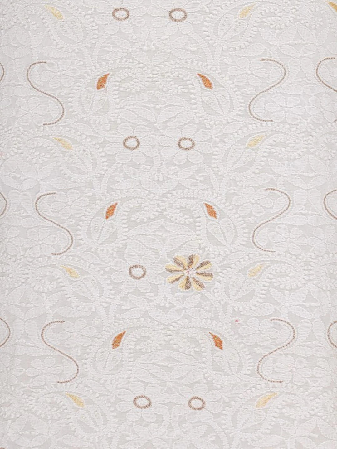 Ada Hand Embroidered White Georgette Lucknowi Chikankari Unstitched Kurta Piece With Pearl Work A495843