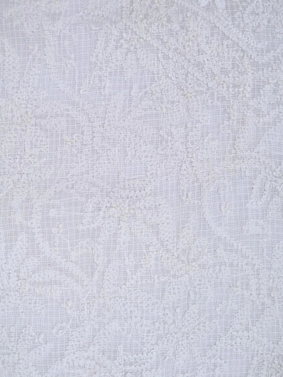 Ada Hand Embroidered White Kota Lucknowi Chikankari Unstitched Kurta Piece 01A172713
