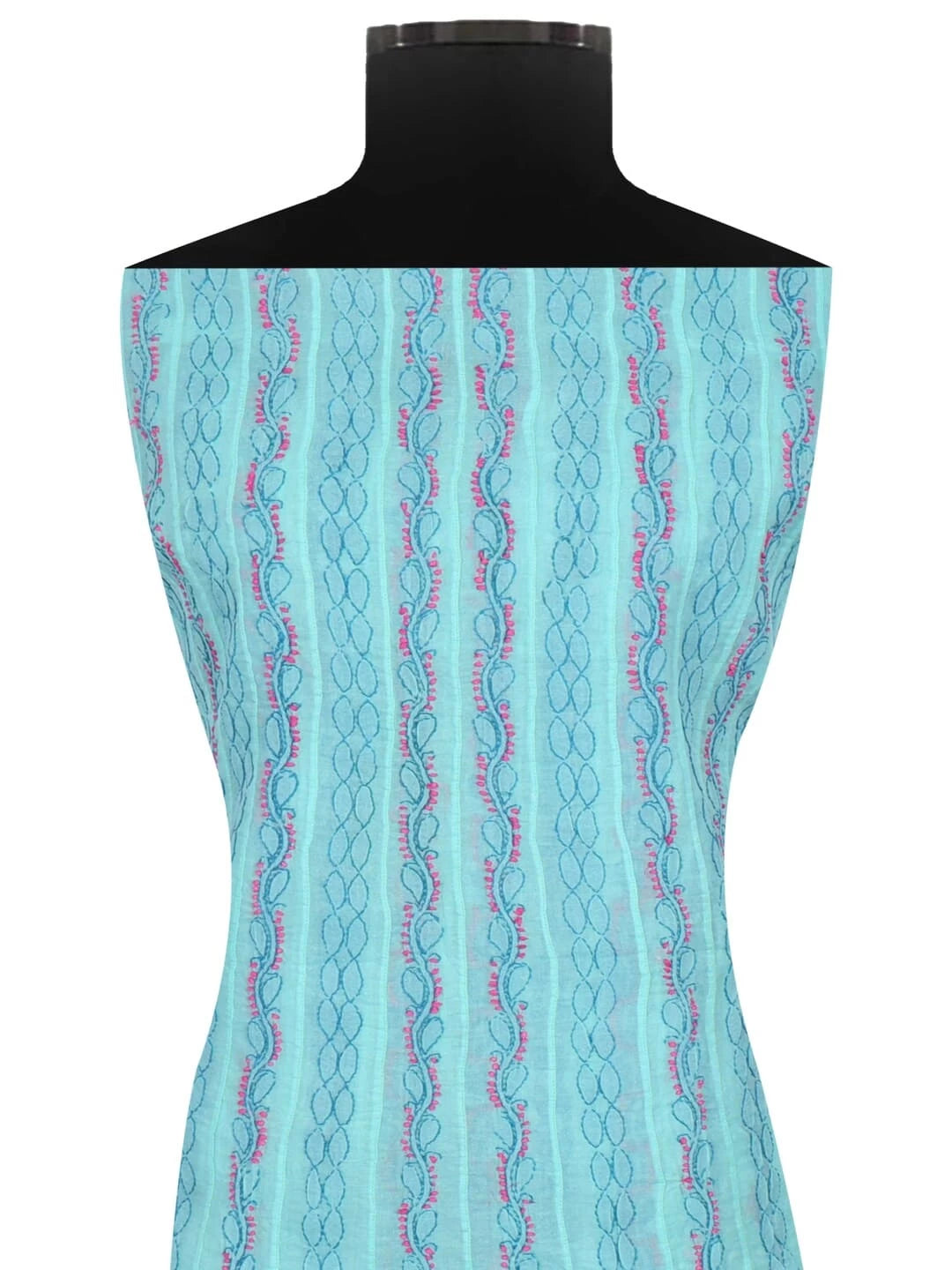 Ada Hand Embroidered Blue Cotton lucknowi Chikankari Unstitched Kurta Piece 01A123948