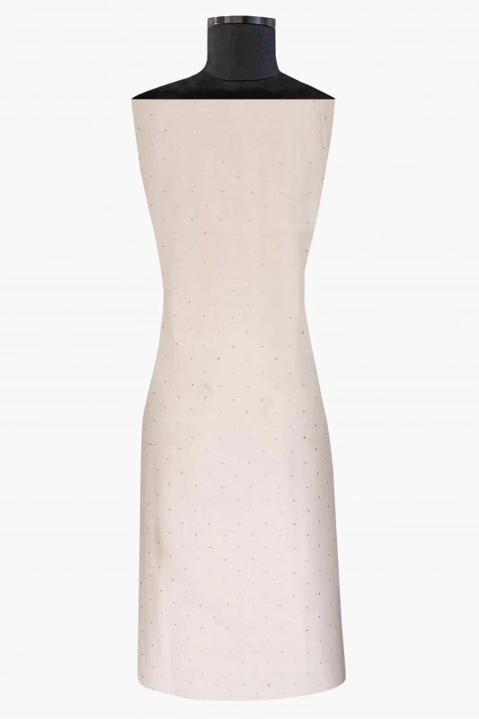 Ada Hand Embroidered Pearl White Chanderi Lucknowi Chikankari Unstitched Kurta Piece With Muqaish Work A618979