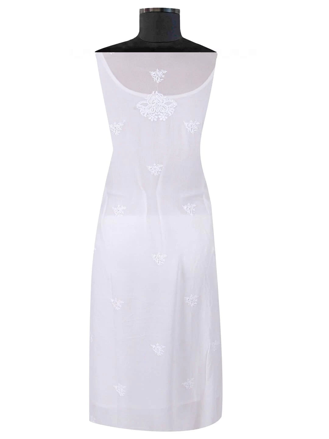 Ada Hand Embroidered White Pure Georgette Lucknowi Chikankari Semi-Stitched Kurta Piece A484763