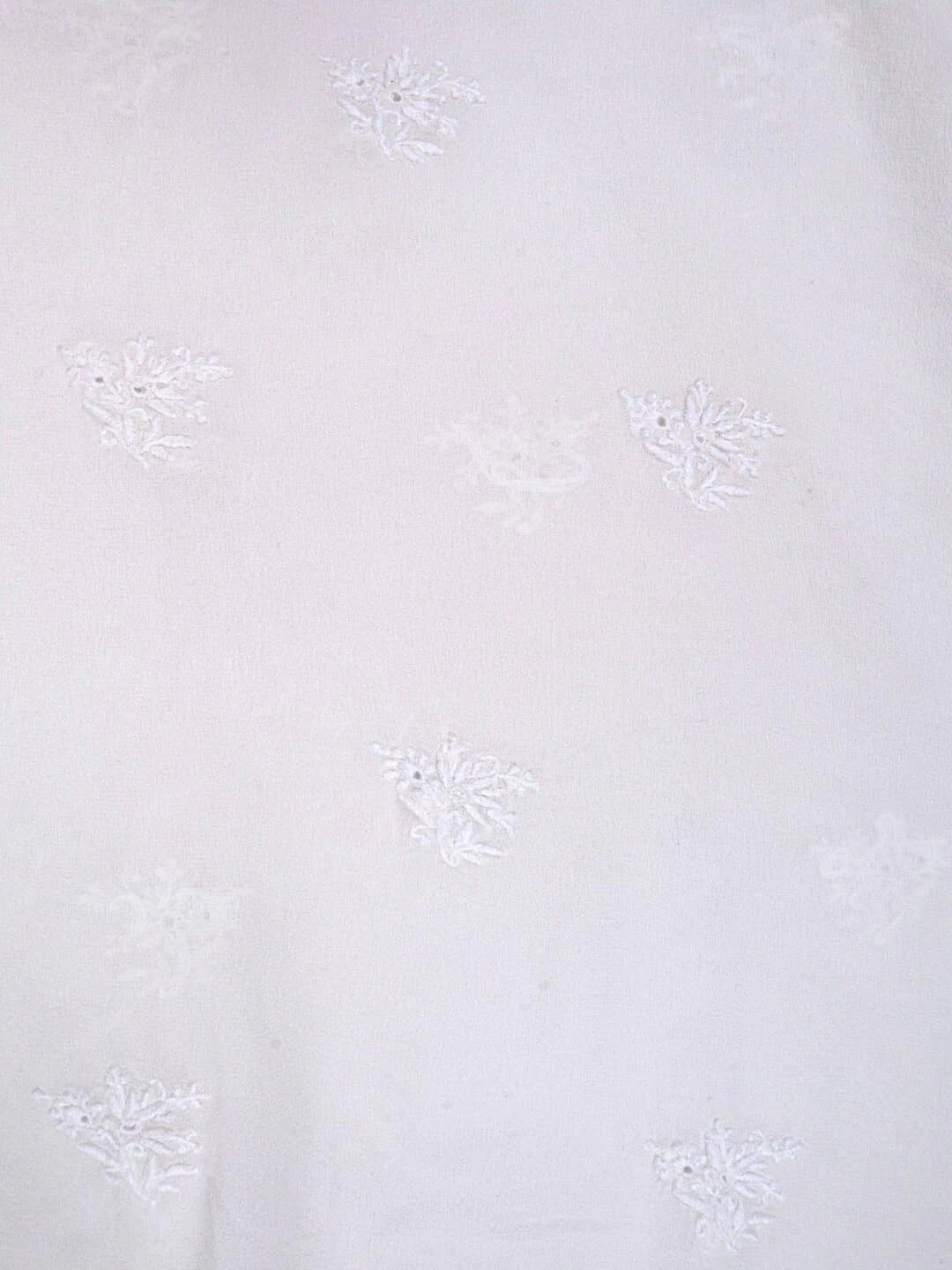 Ada Hand Embroidered White Pure Georgette Lucknowi Chikankari Semi-Stitched Kurta Piece A484763