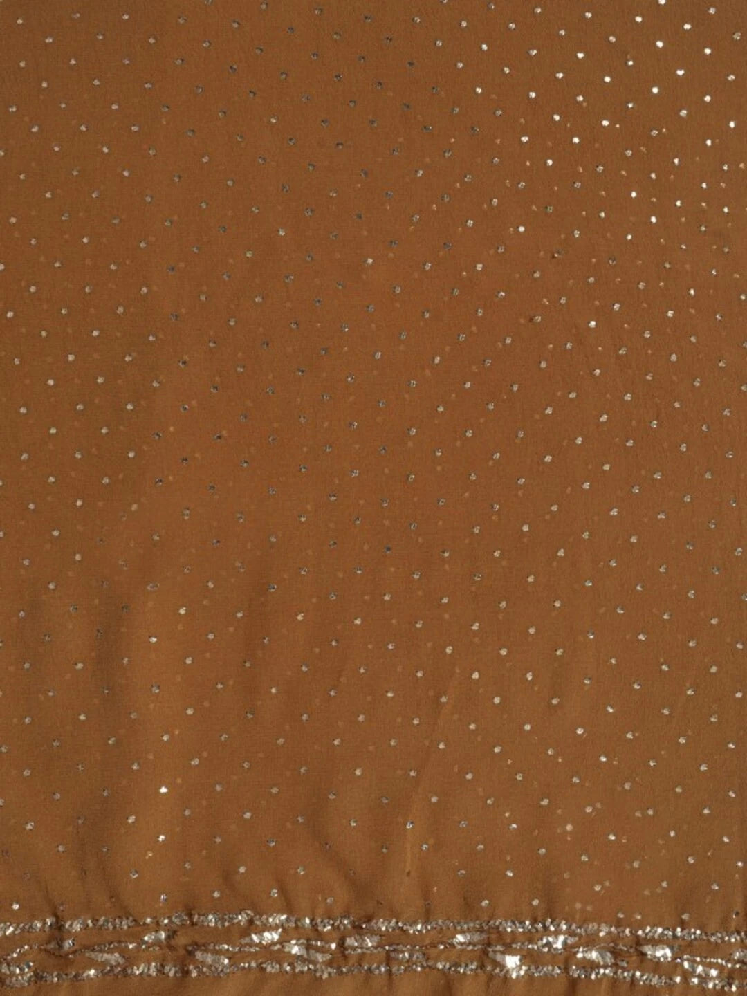 Ada Hand Embroidered Copper Brown Pure Georgette Lucknowi Chikankari Unstitched Kurta Piece With Muqaish Work A164141