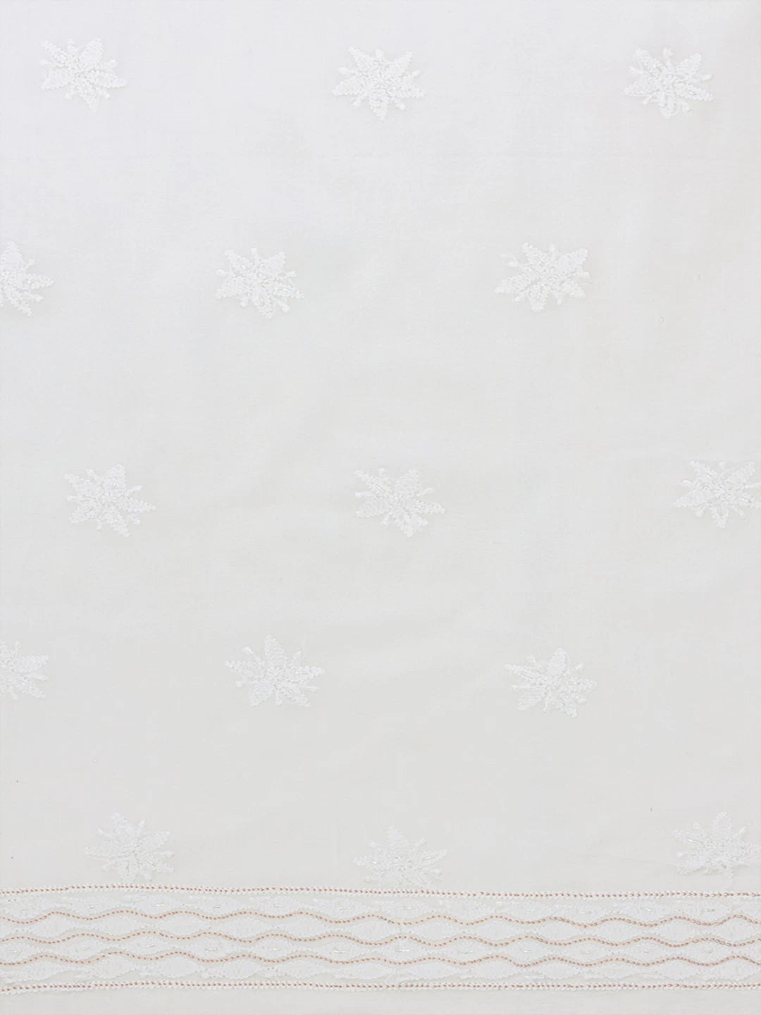 Ada Hand Embroidered White Georgette Lucknowi Chikankari Unstitched Kurta Piece with Sequinned Work A406618