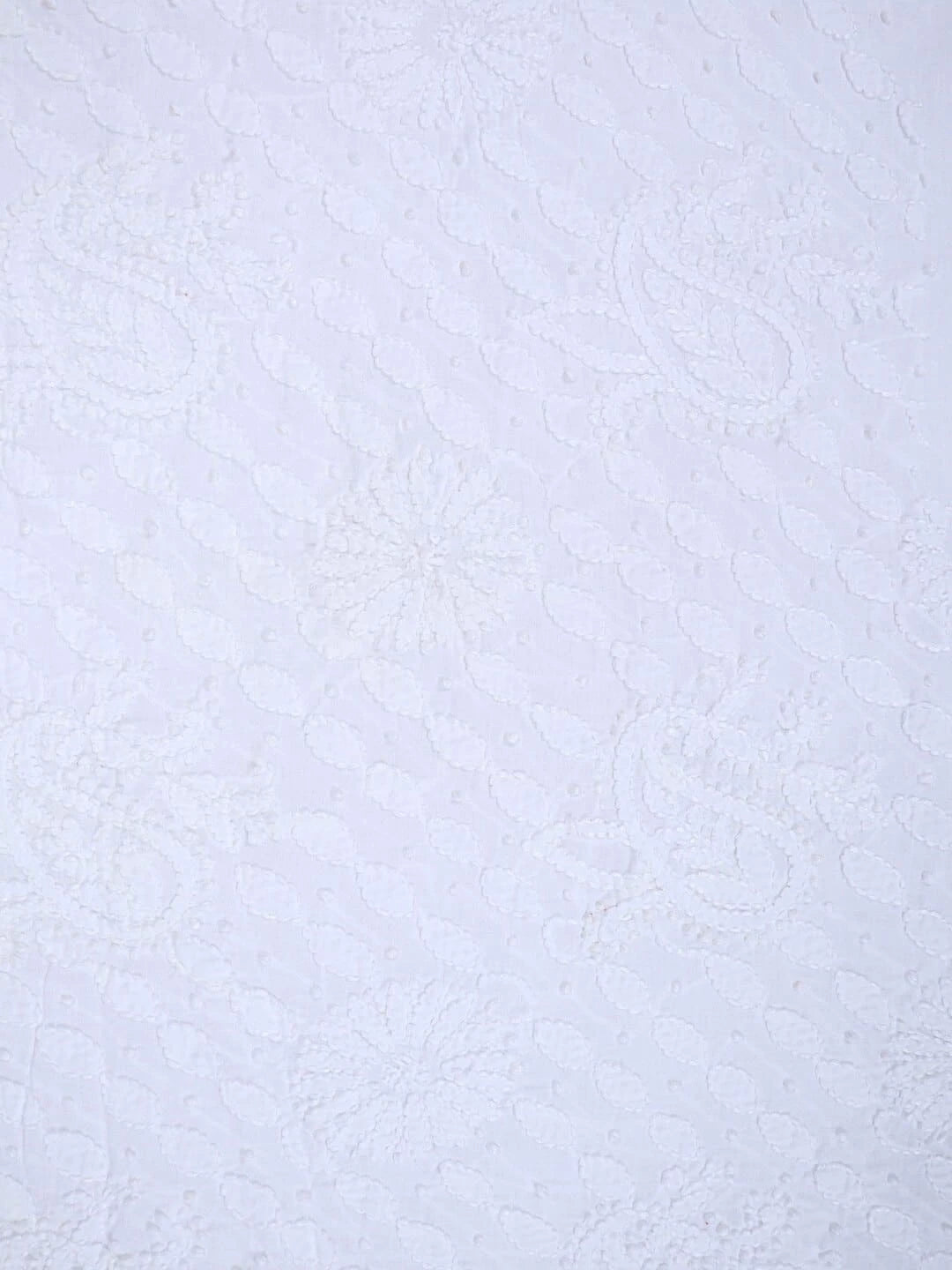 Ada Hand Embroidered White Cotton Lucknowi Chikankari Unstitched Kurta Piece A617129