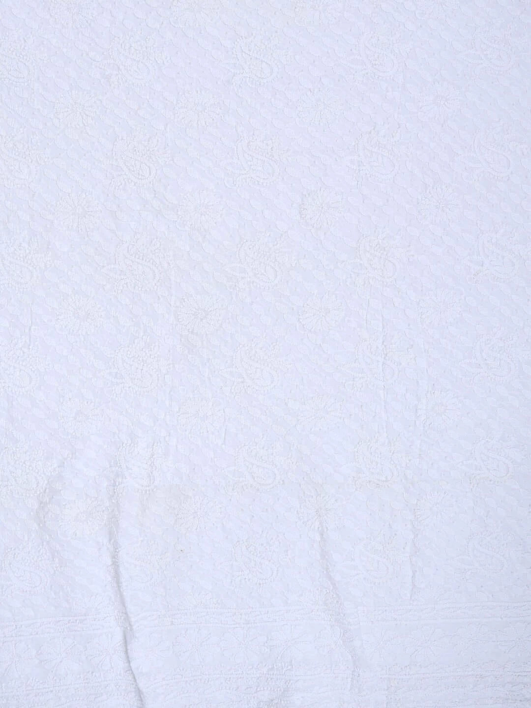 Ada Hand Embroidered White Cotton Lucknowi Chikankari Unstitched Kurta Piece A617129