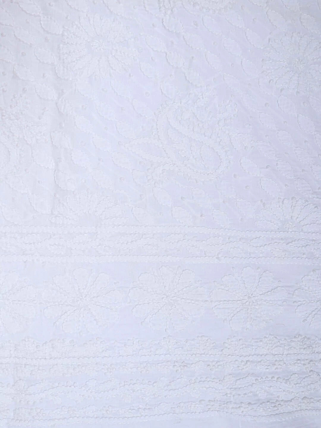 Ada Hand Embroidered White Cotton Lucknowi Chikankari Unstitched Kurta Piece A617129