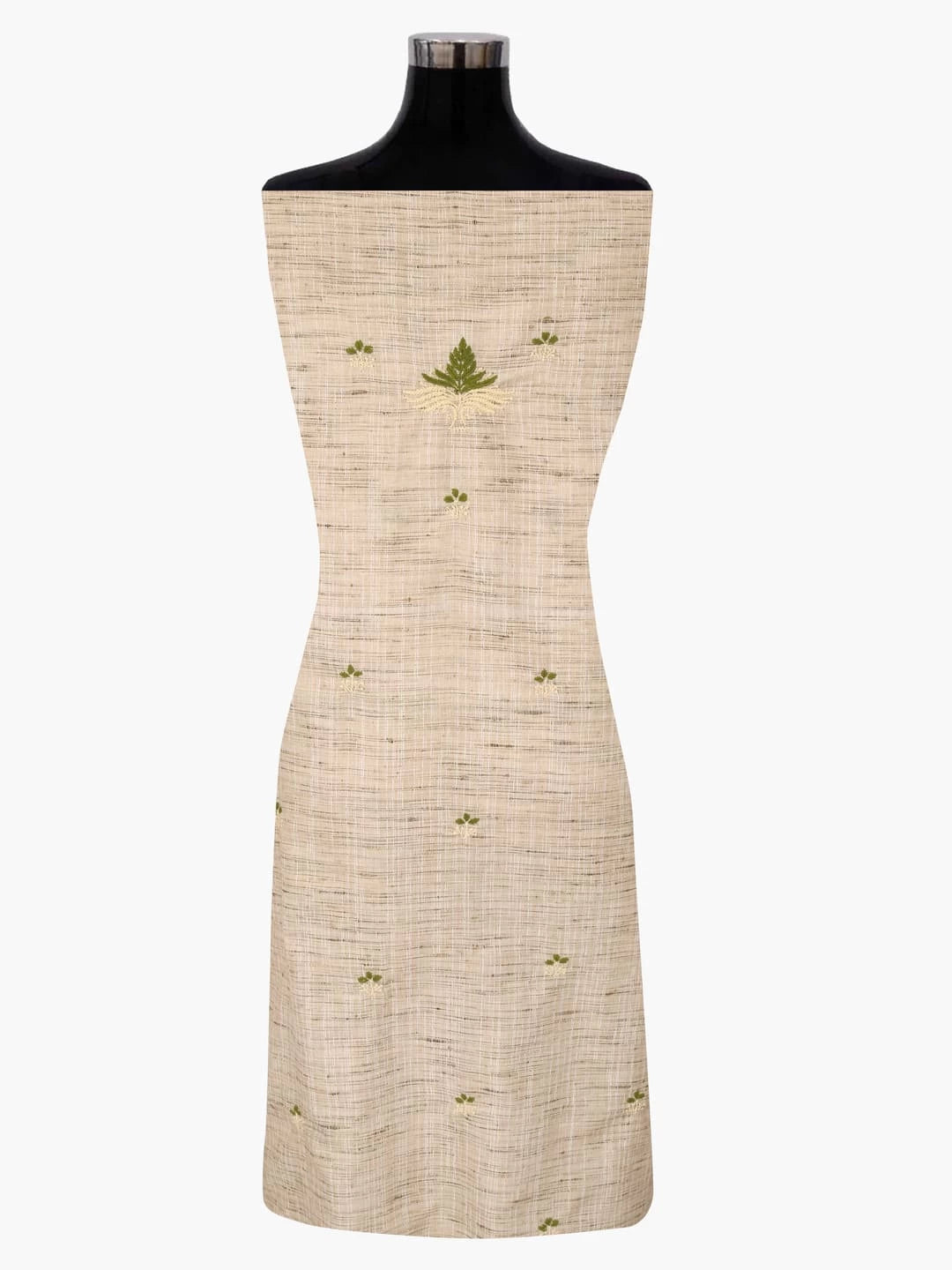 Ada Hand Embroidered Fawn Khadi Lucknowi Chikankari Unstitched Kurta Piece 01A349233
