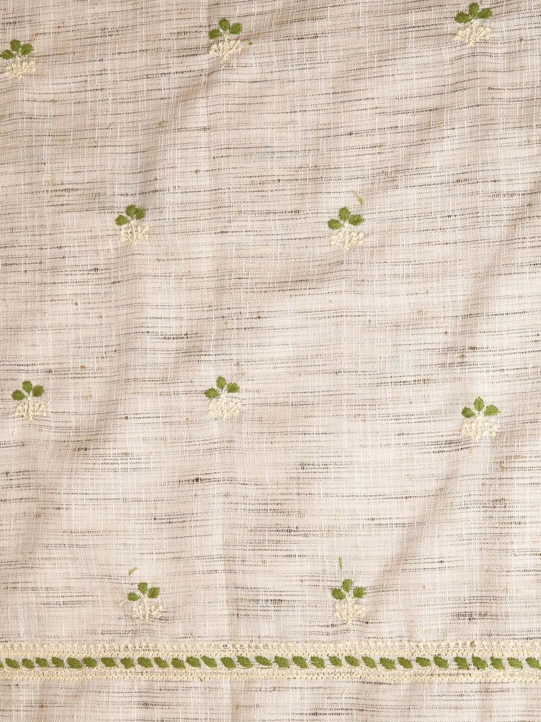 Ada Hand Embroidered Fawn Khadi Lucknowi Chikankari Unstitched Kurta Piece 01A349233