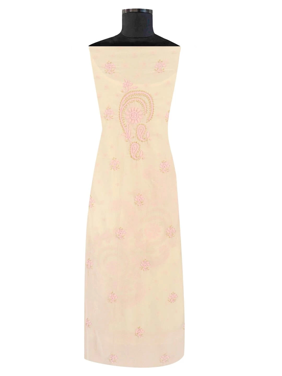 Ada Hand Embroidered Fawn Georgette Lucknowi Chikankari Unstitched Suit Piece 01A124703