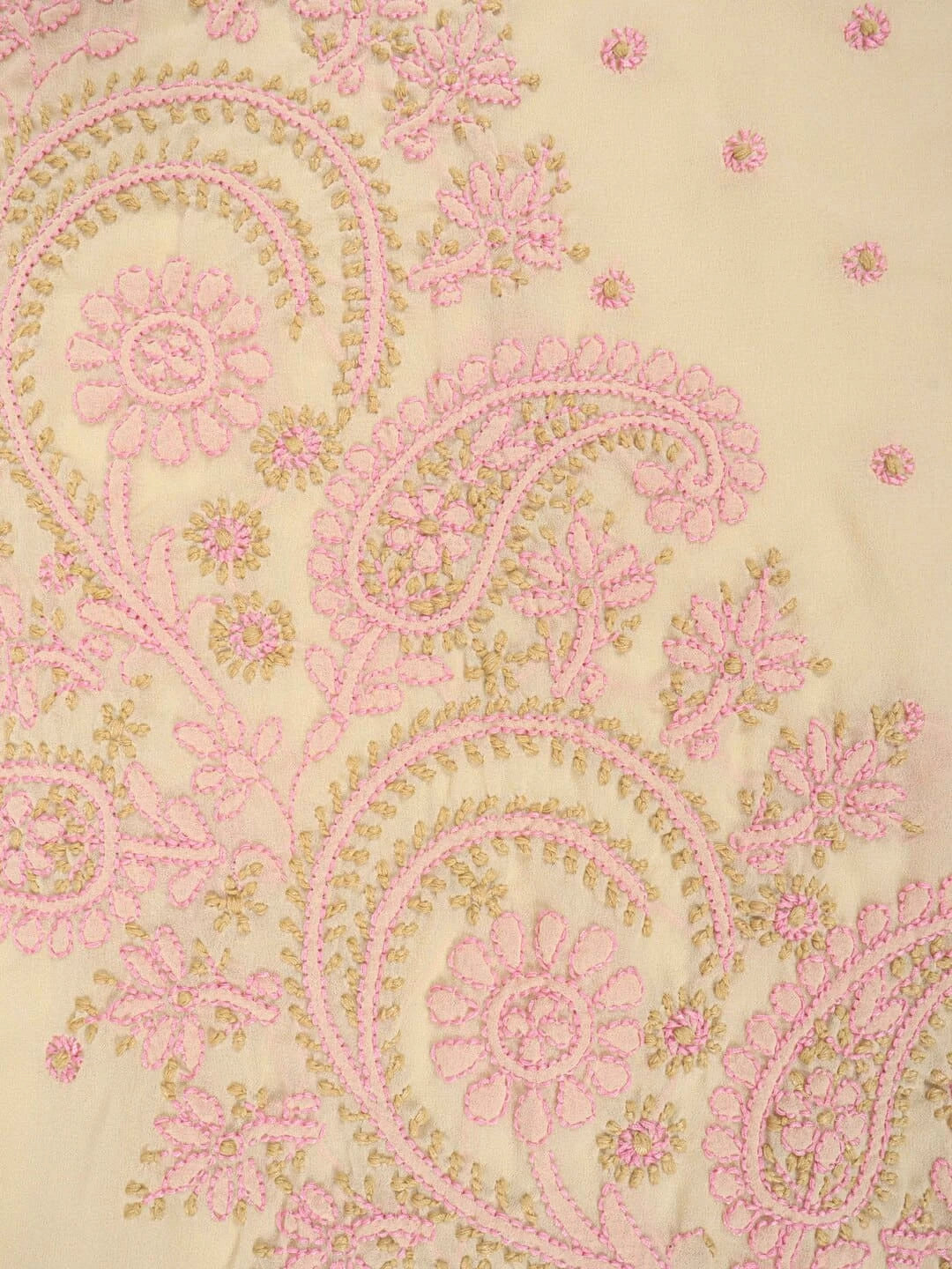 Ada Hand Embroidered Fawn Georgette Lucknowi Chikankari Unstitched Suit Piece 01A124703