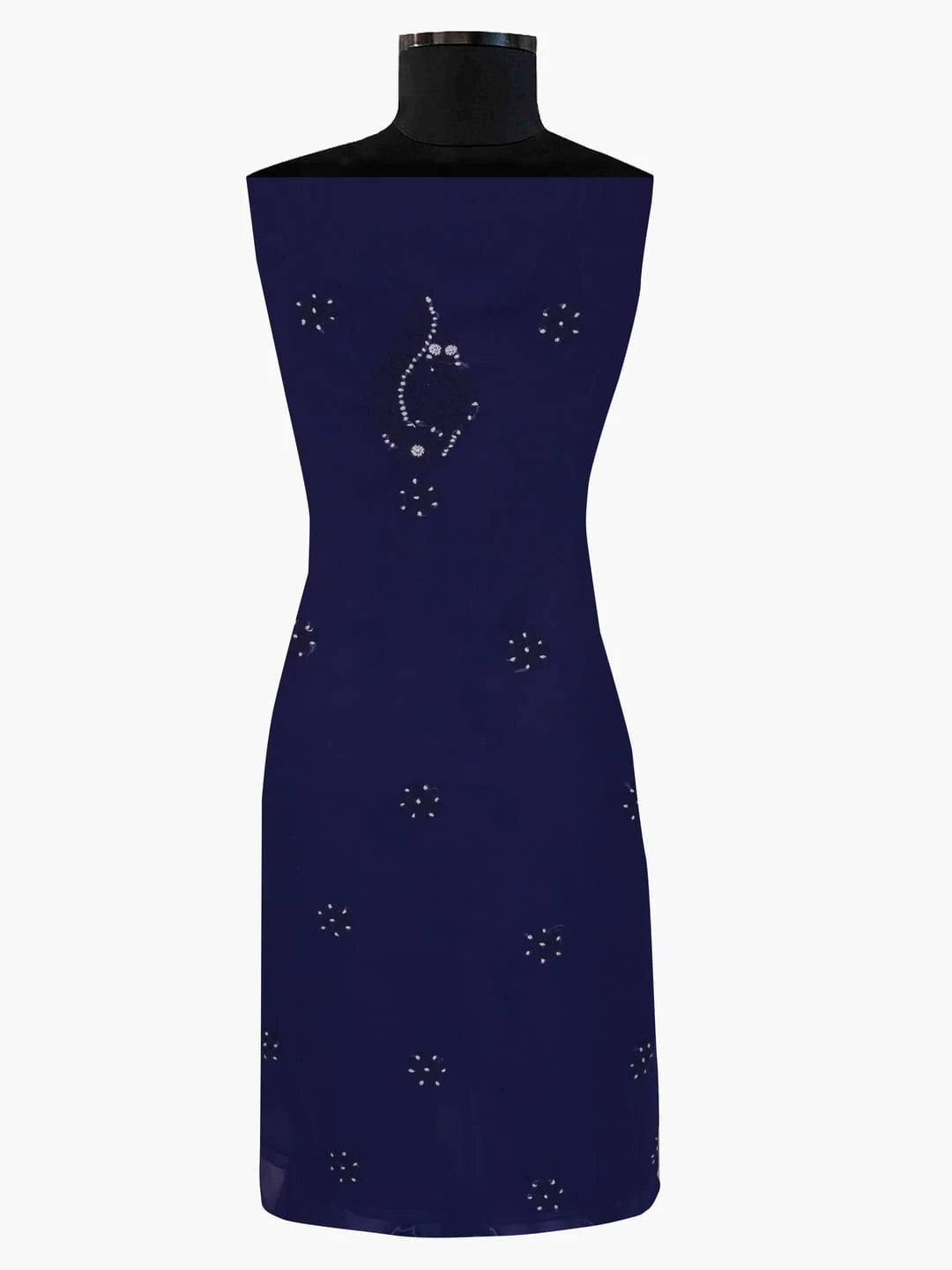 Ada Hand Embroidered Navy Blue Georgette Lucknowi Chikankari Unstitched Suit Piece A211194