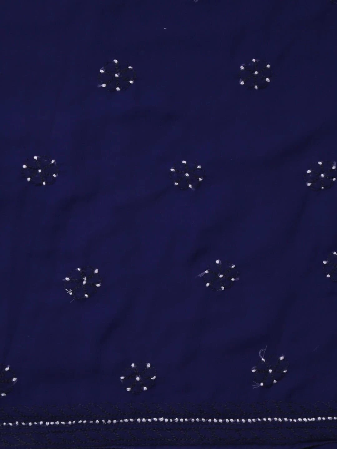 Ada Hand Embroidered Navy Blue Georgette Lucknowi Chikankari Unstitched Suit Piece A211194