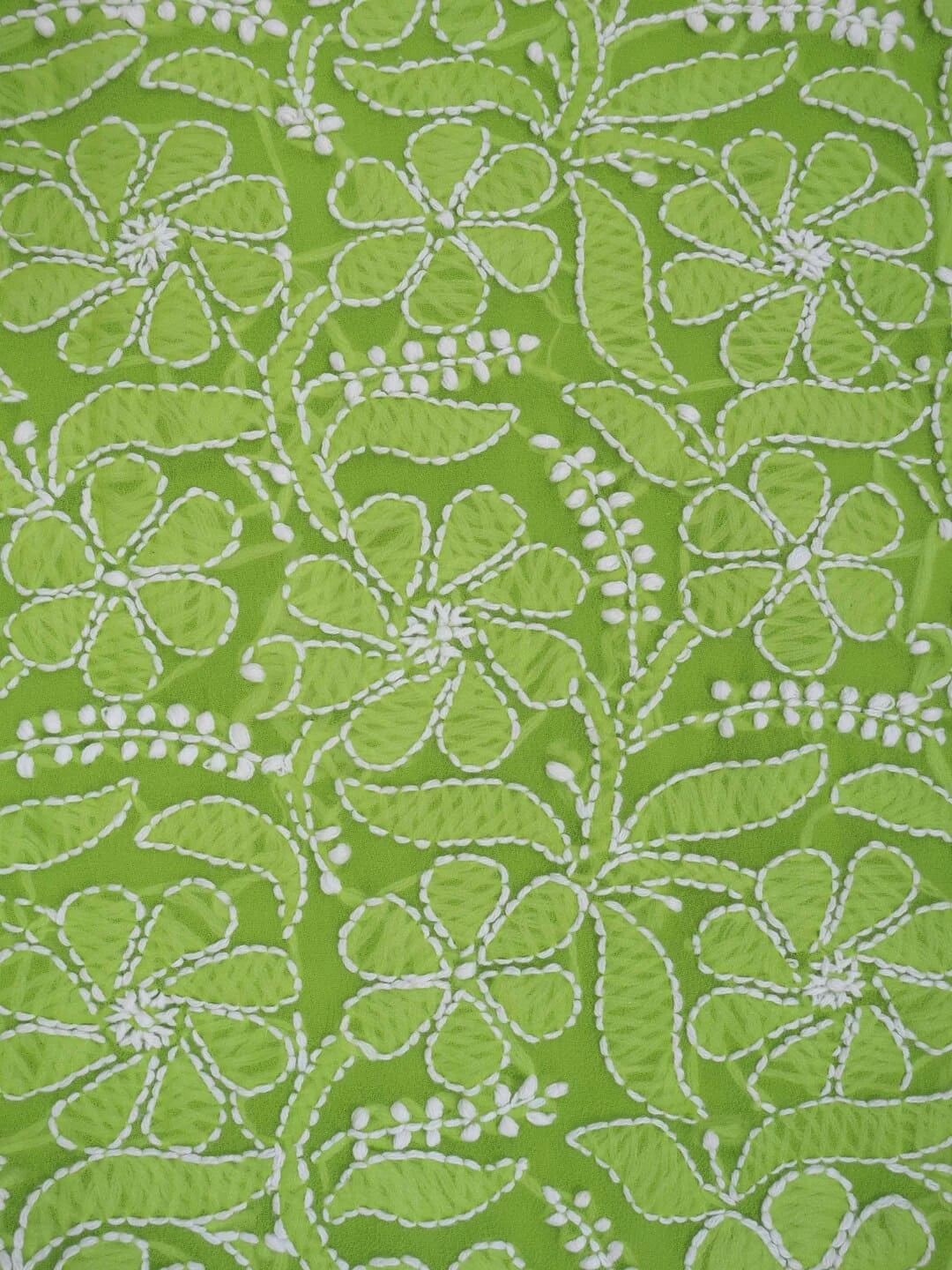Ada Hand Embroidered Sheen Green Georgette Lucknowi Chikankari Unstitched Suit Piece 01A250602