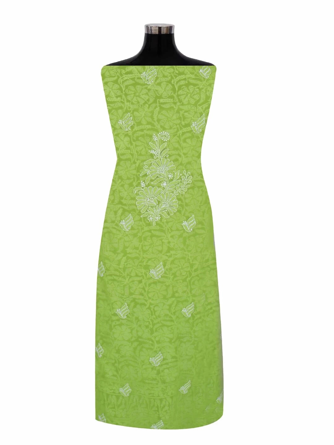 Ada Hand Embroidered Sheen Green Georgette Lucknowi Chikankari Unstitched Suit Piece 01A250602