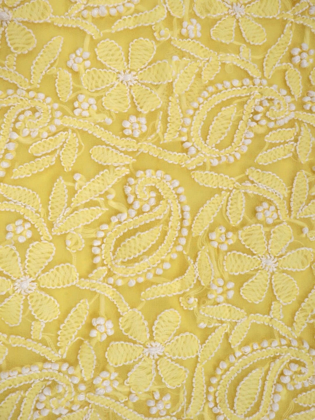 Ada Hand Embroidered Yellow Georgette Lucknowi Chikankari Unstitched Suit Piece 01A254294