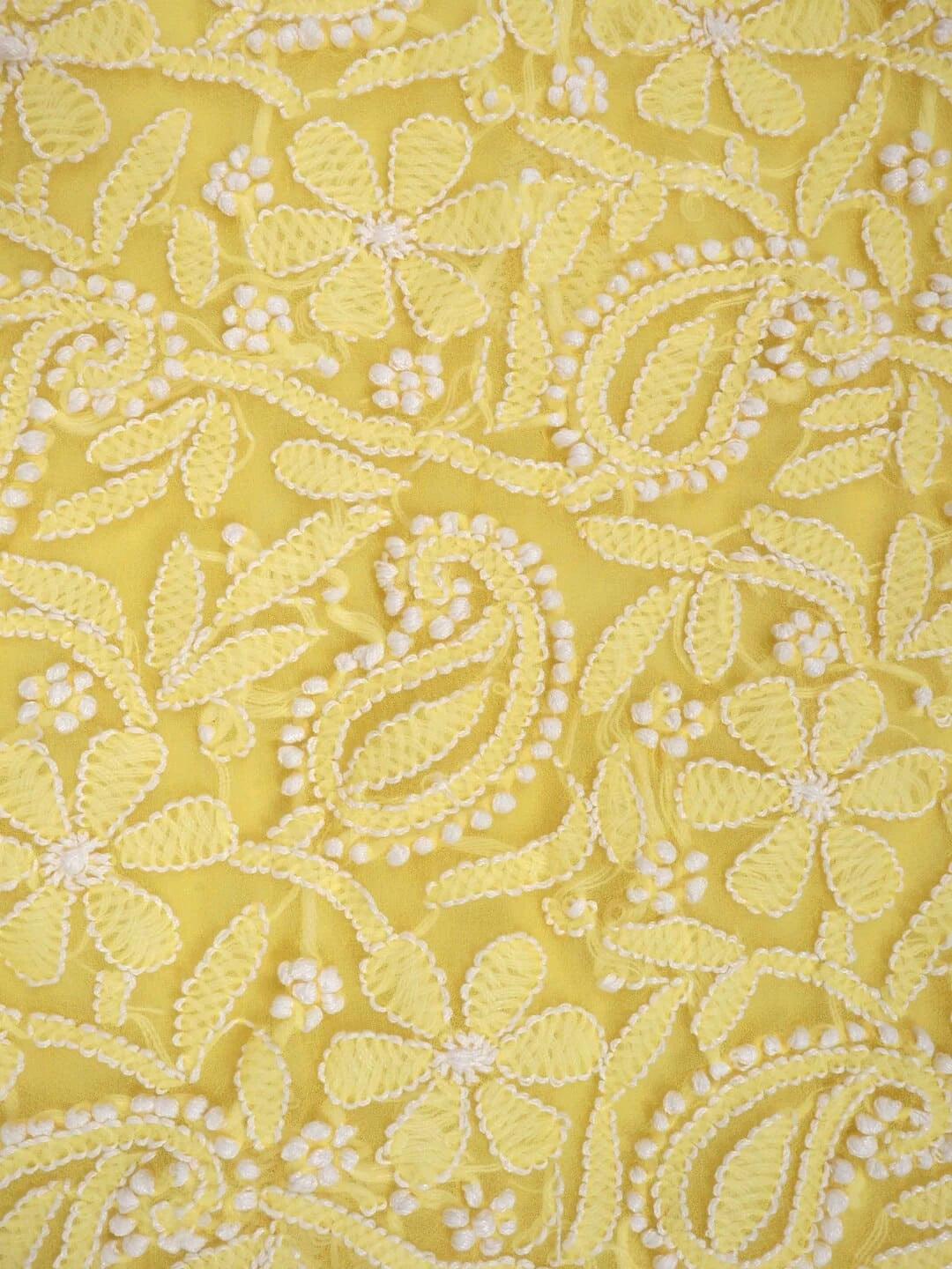 Ada Hand Embroidered Yellow Georgette Lucknowi Chikankari Unstitched Suit Piece 01A254294