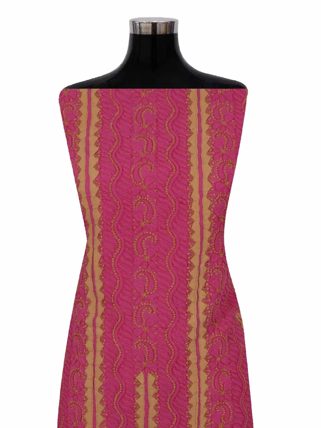Ada Hand Embroidered Pink Cotton Lucknowi Chikankari Unstitched Suit Piece 01A106208